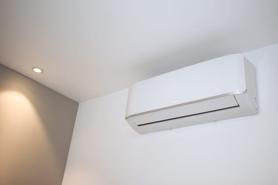 Ductless Mini-Split on the top of wall.