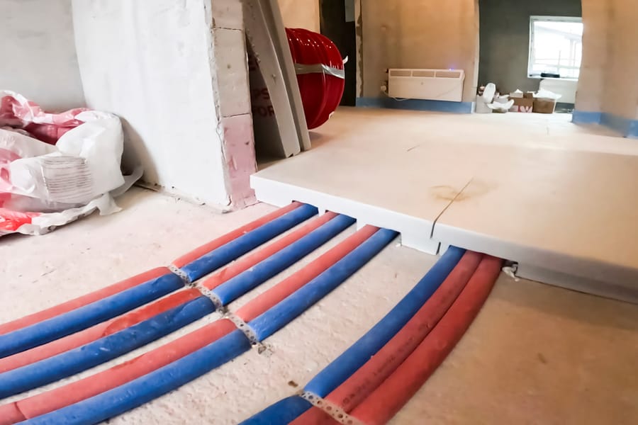 Pipes for wiring the heating system, underfloor heating.