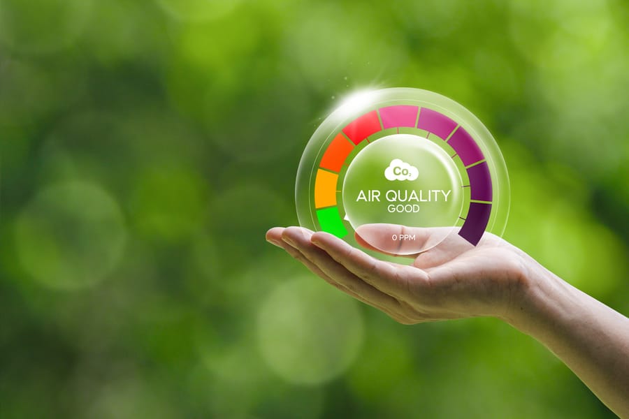 Infographic representing indoor air quality.