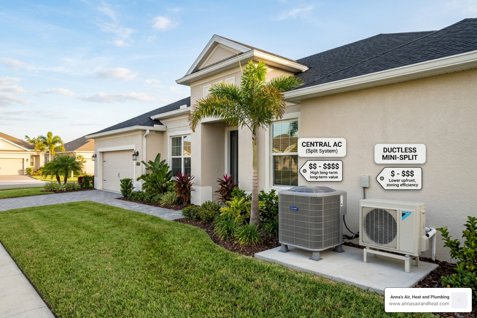 mini split vs central ac cost comparison