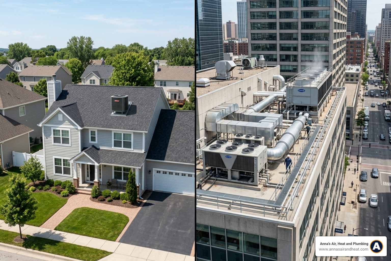 how commercial hvac differs from residential